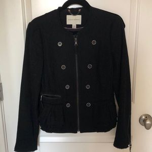 Banana Republic Blk Stretch zip front short jacket